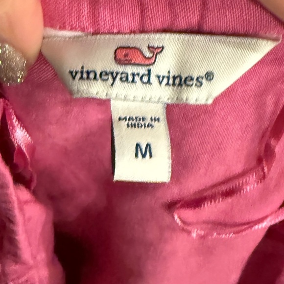 VINEYARD VINES Women’s Pink Embroidered Ruffle Popover Drawstring Romper Size M - Picture 4 of 6